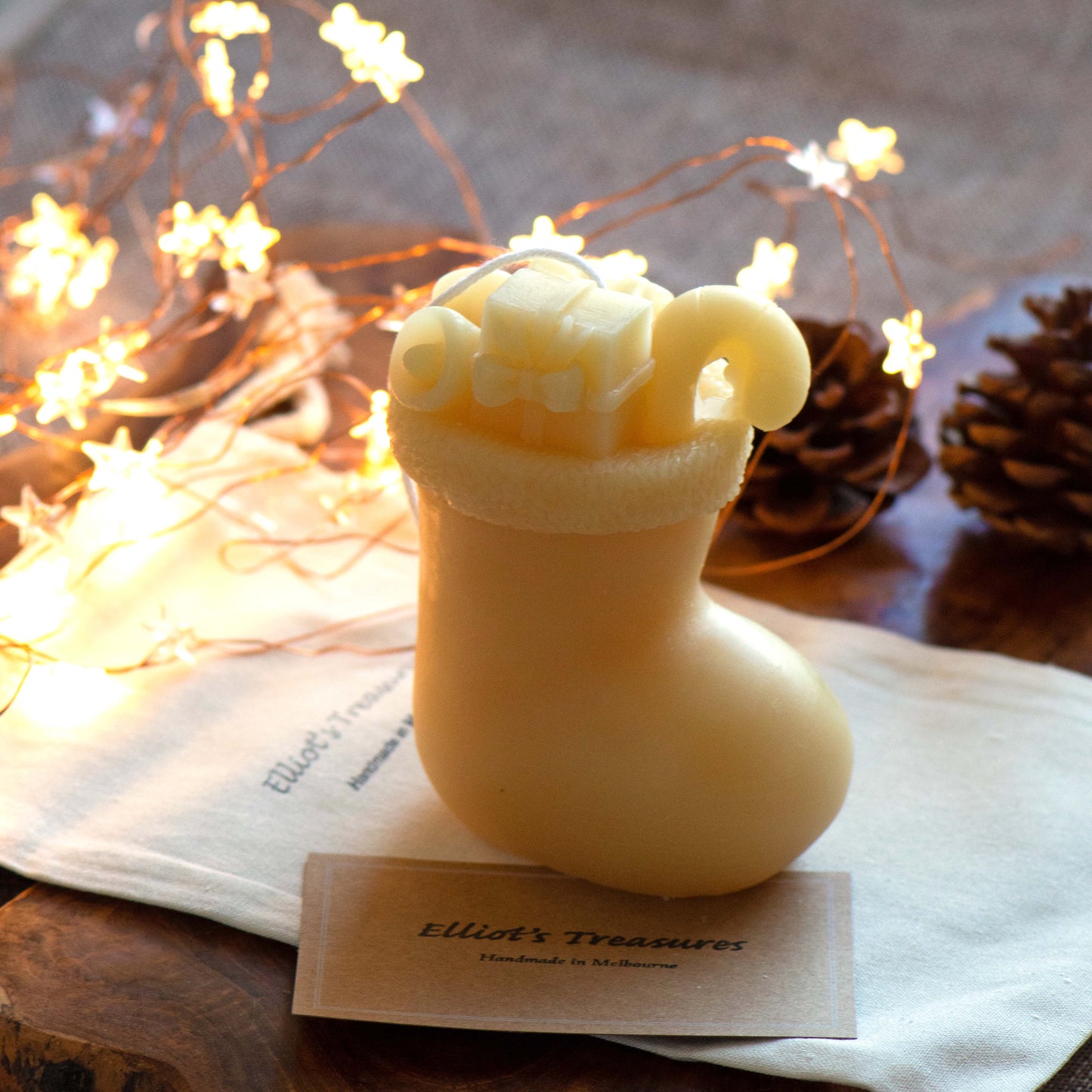 Christmas Stocking Beeswax Candle