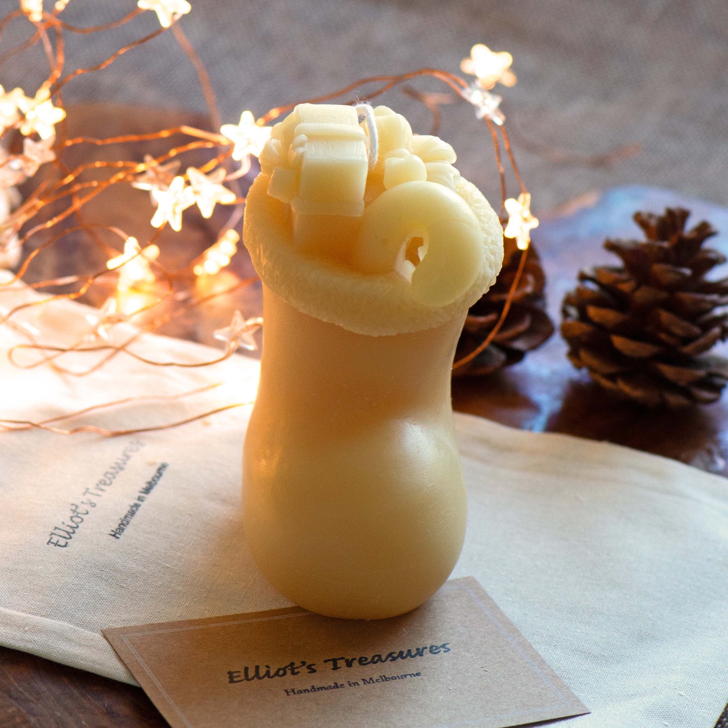 Christmas Stocking Beeswax Candle