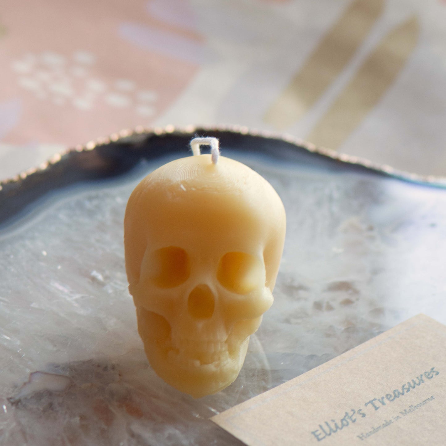 Small Skull Beeswax Candle