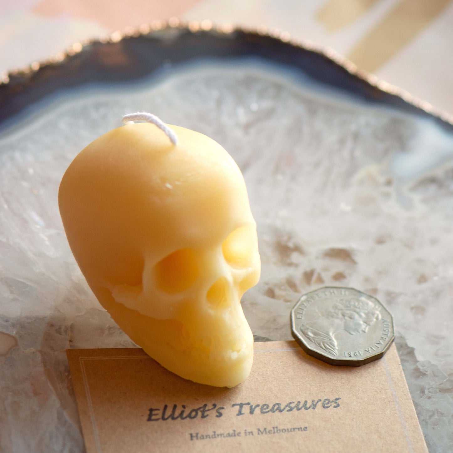 Small Skull Beeswax Candle