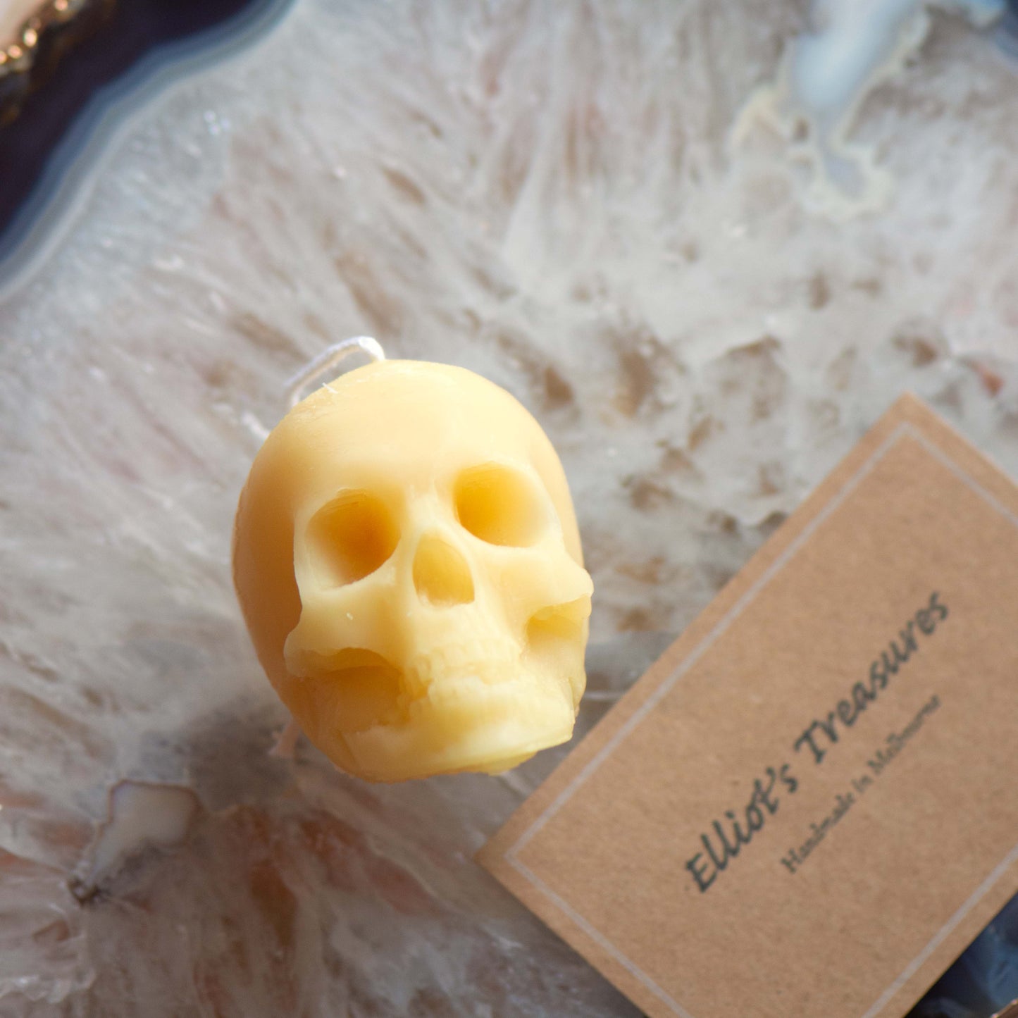 Small Skull Beeswax Candle