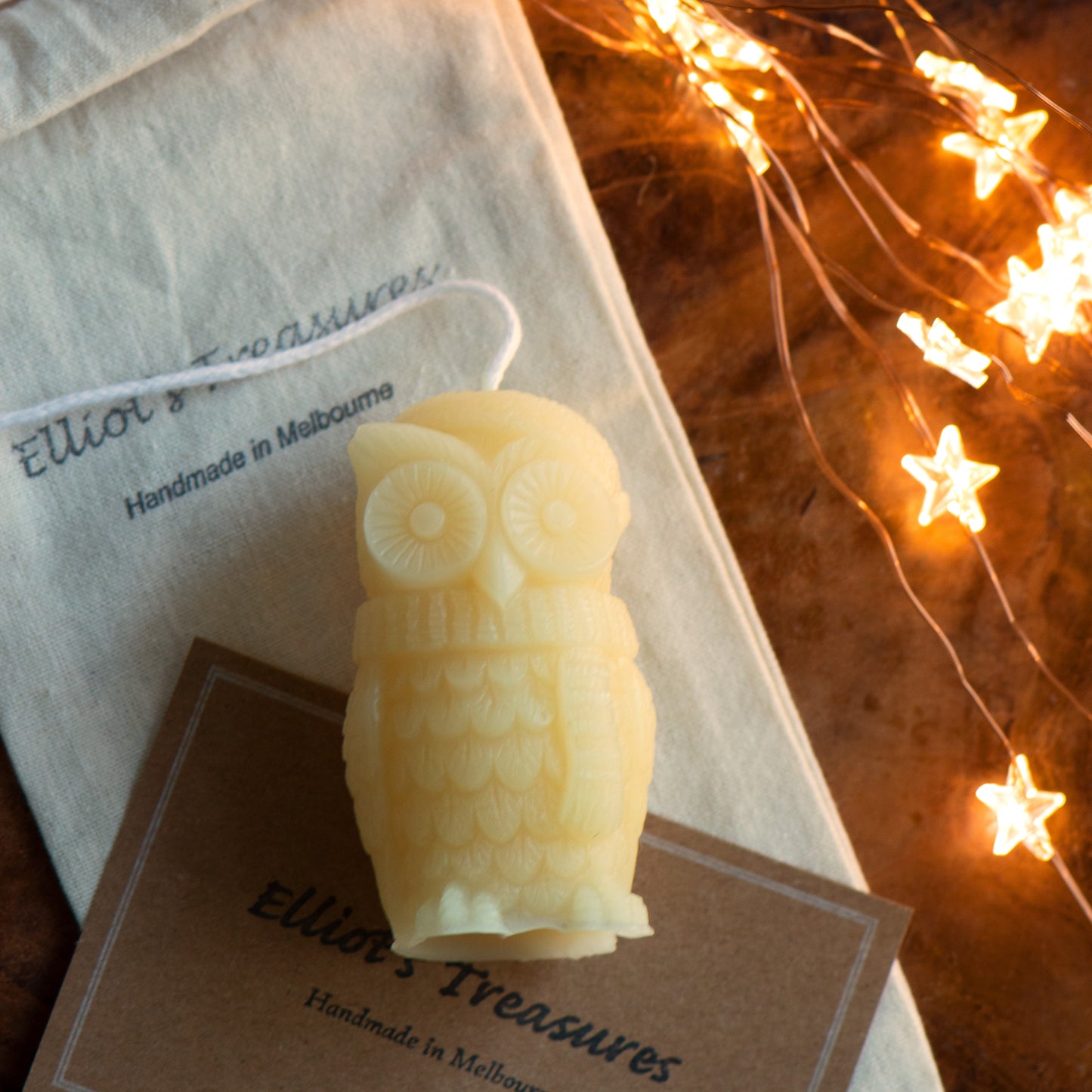 Winter Owl Beeswax Candle