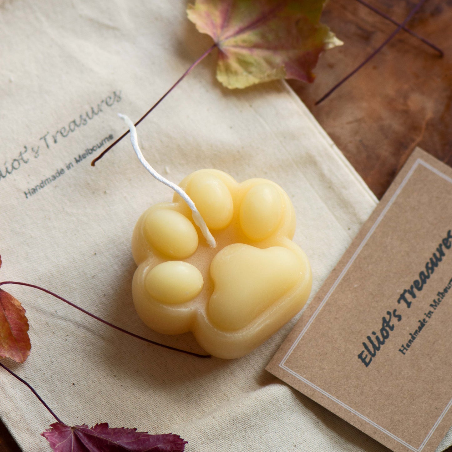 Animal Paw Beeswax Candle