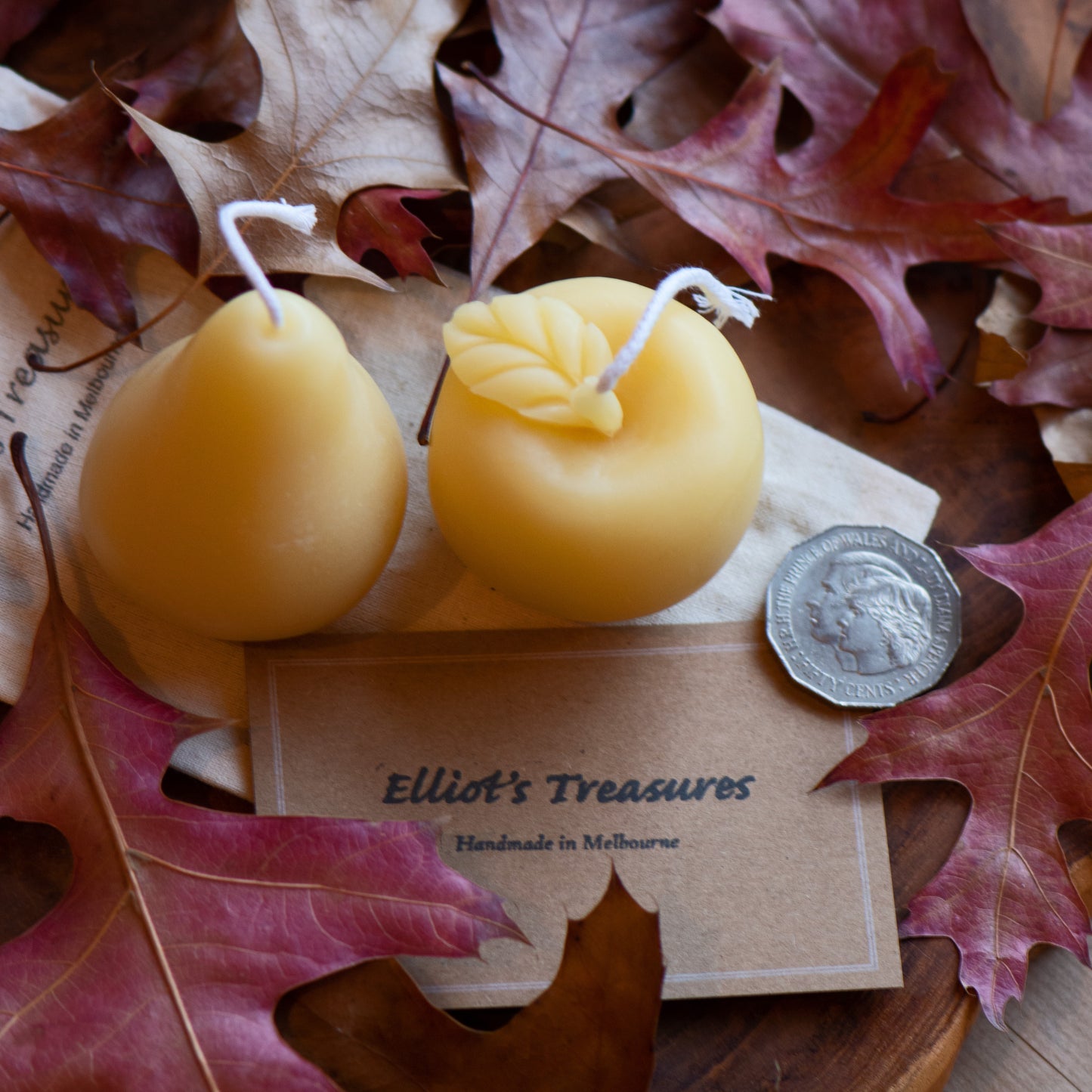 Apple & Pear Duo - Pure Beeswax Candles