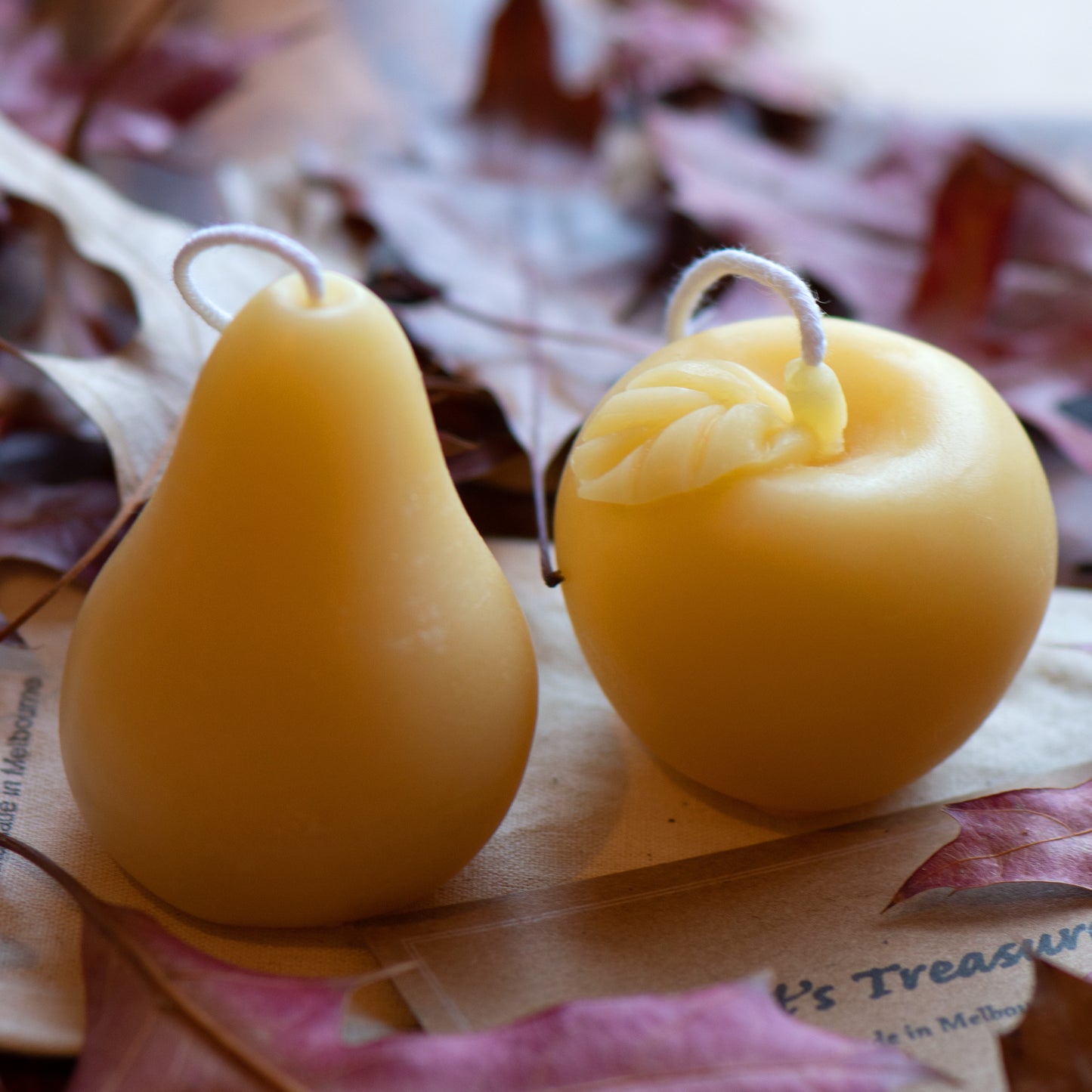 Apple & Pear Duo - Pure Beeswax Candles