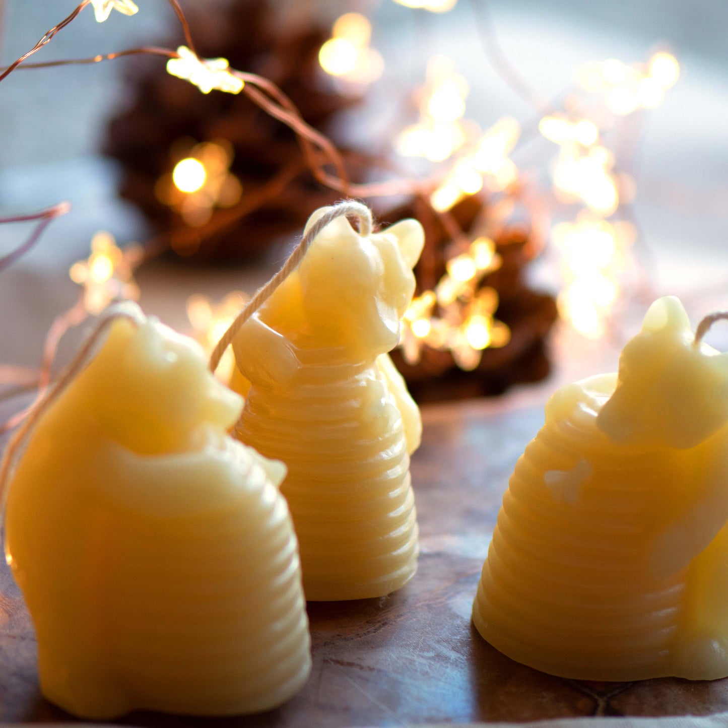 Bear and Hive Beeswax Candle