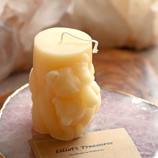 Beary Hug Pillar Beeswax Candle