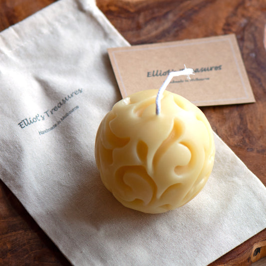 Floral Sphere Beeswax Candle