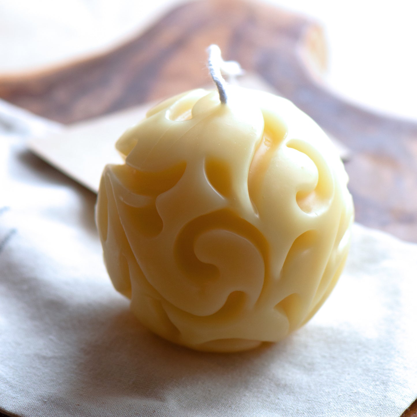 Floral Sphere Beeswax Candle