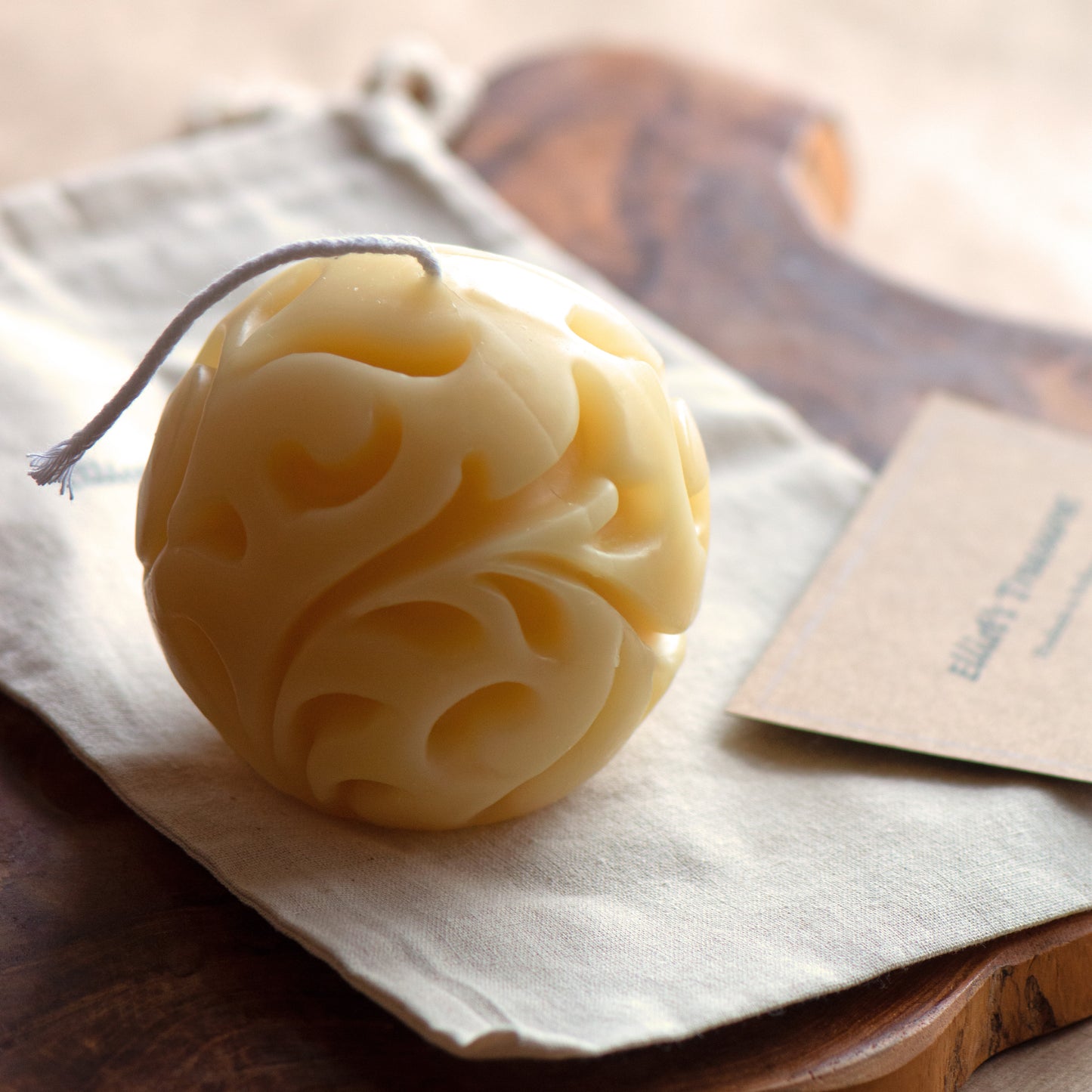 Floral Sphere Beeswax Candle