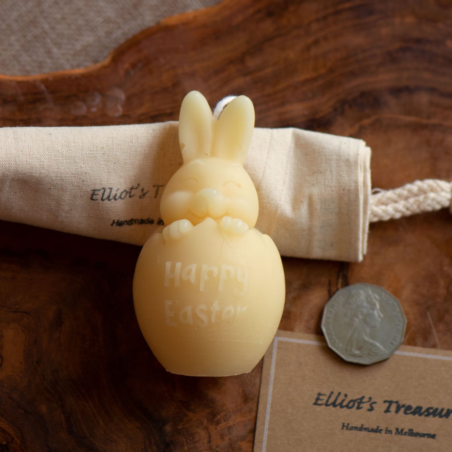 Happy Easter Bunny - Pure Beeswax Candle