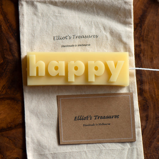 Happy - Affirmation Beeswax Candle