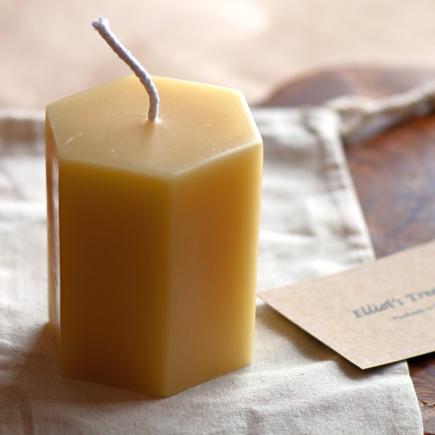 Hexagon Pillar Beeswax Candle