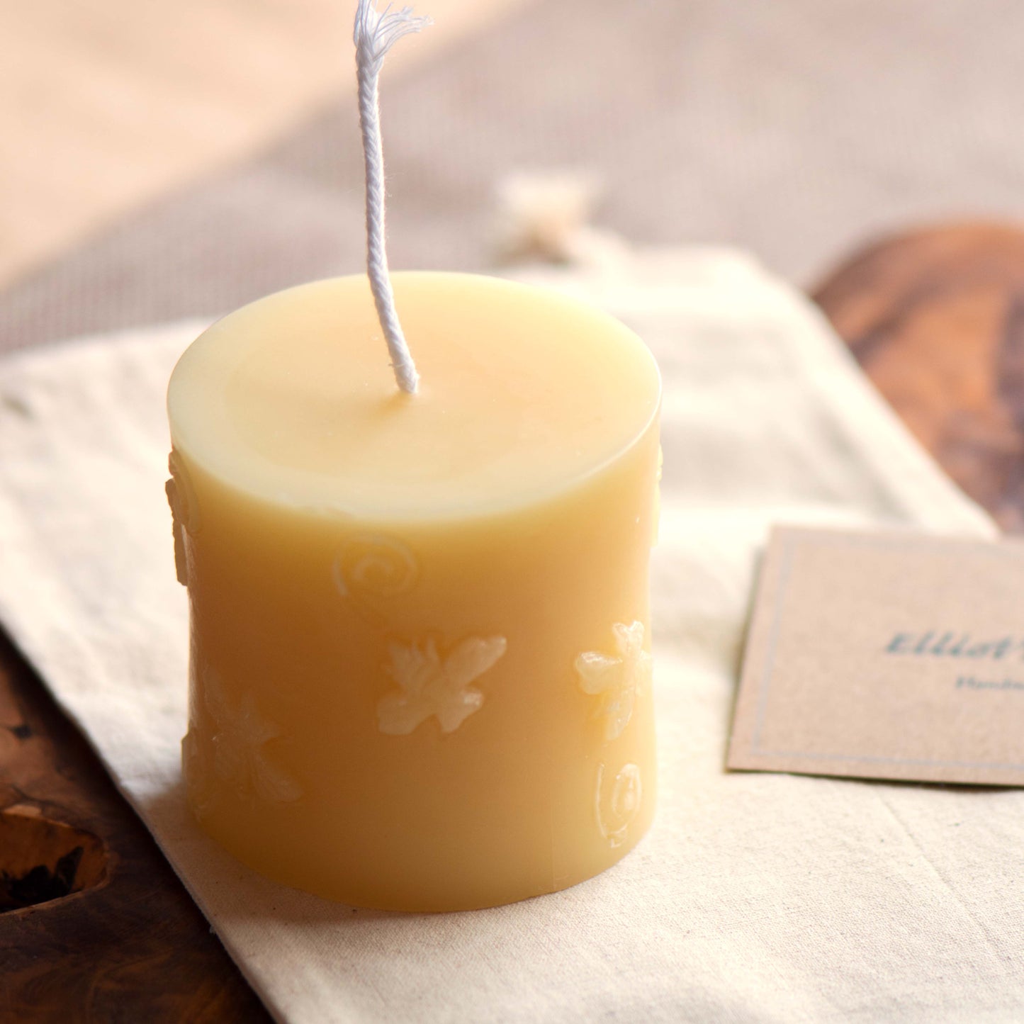 Honeybee Pillar Beeswax Candle