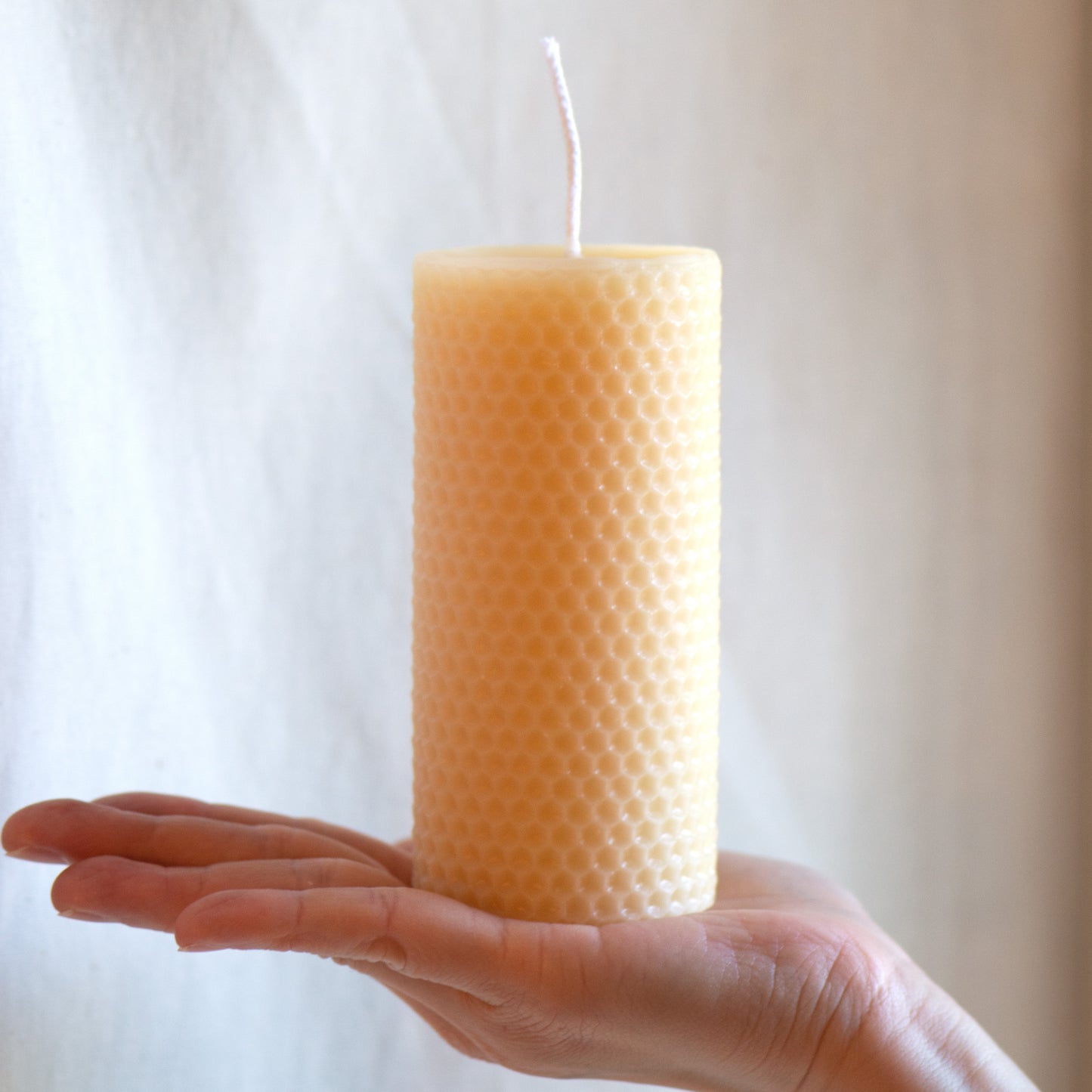 Honeycomb Pillar Beeswax Candle