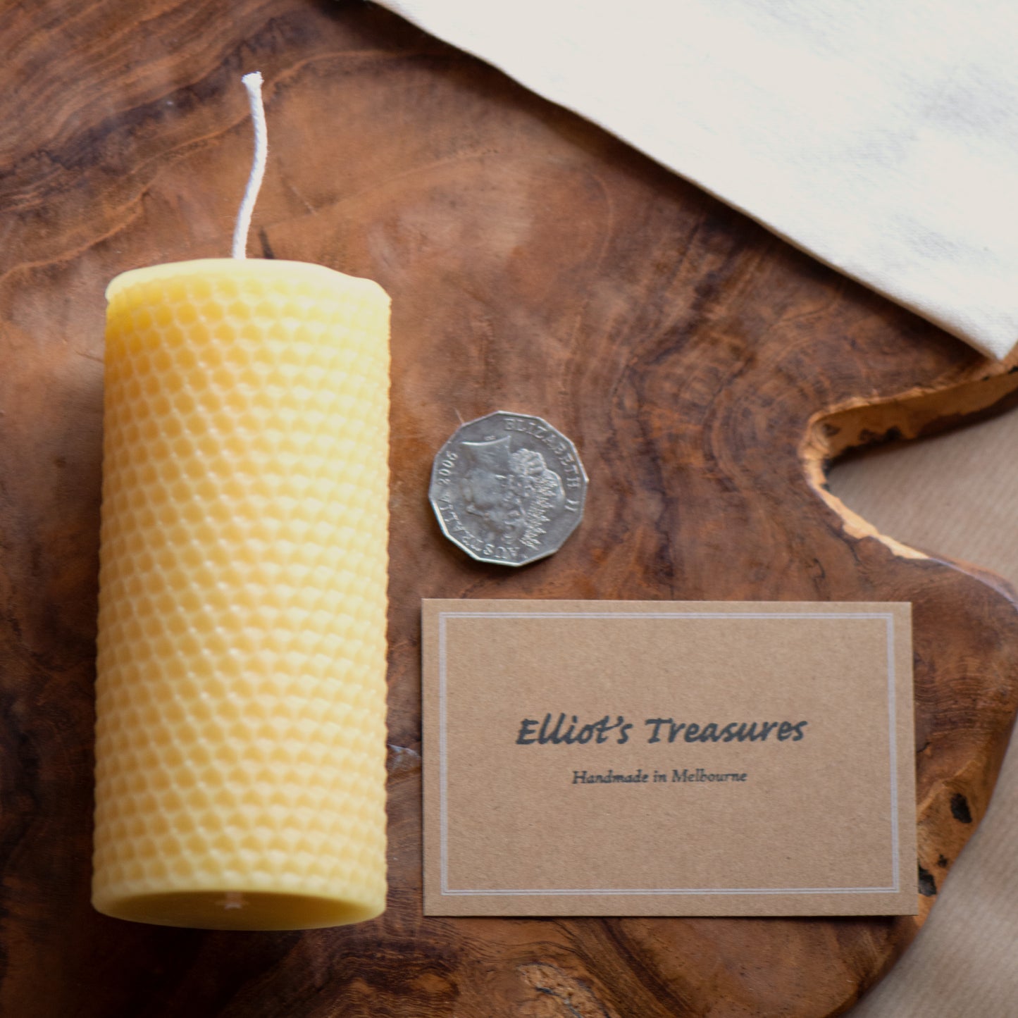 Honeycomb Pillar Beeswax Candle