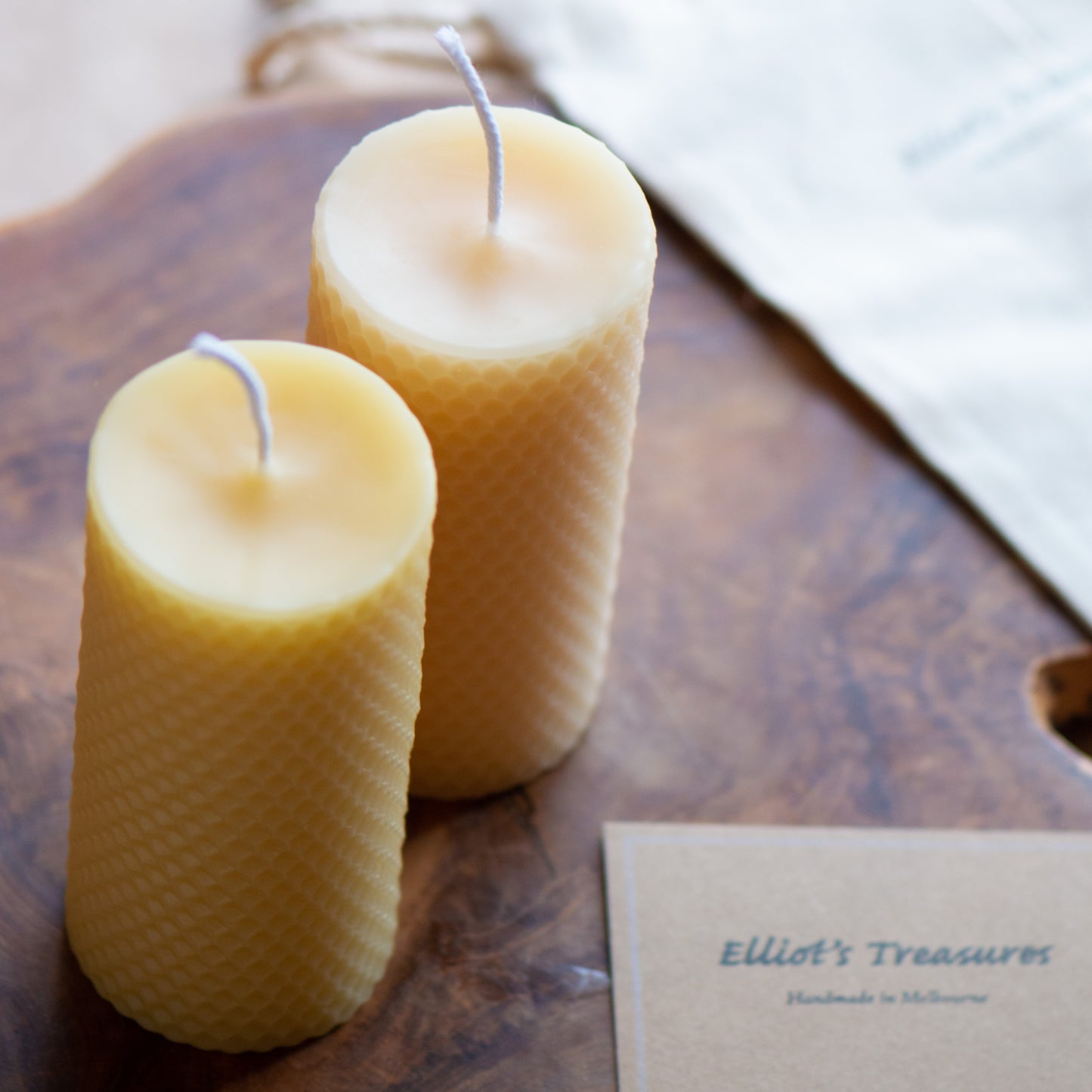 Honeycomb Pillar Beeswax Candle