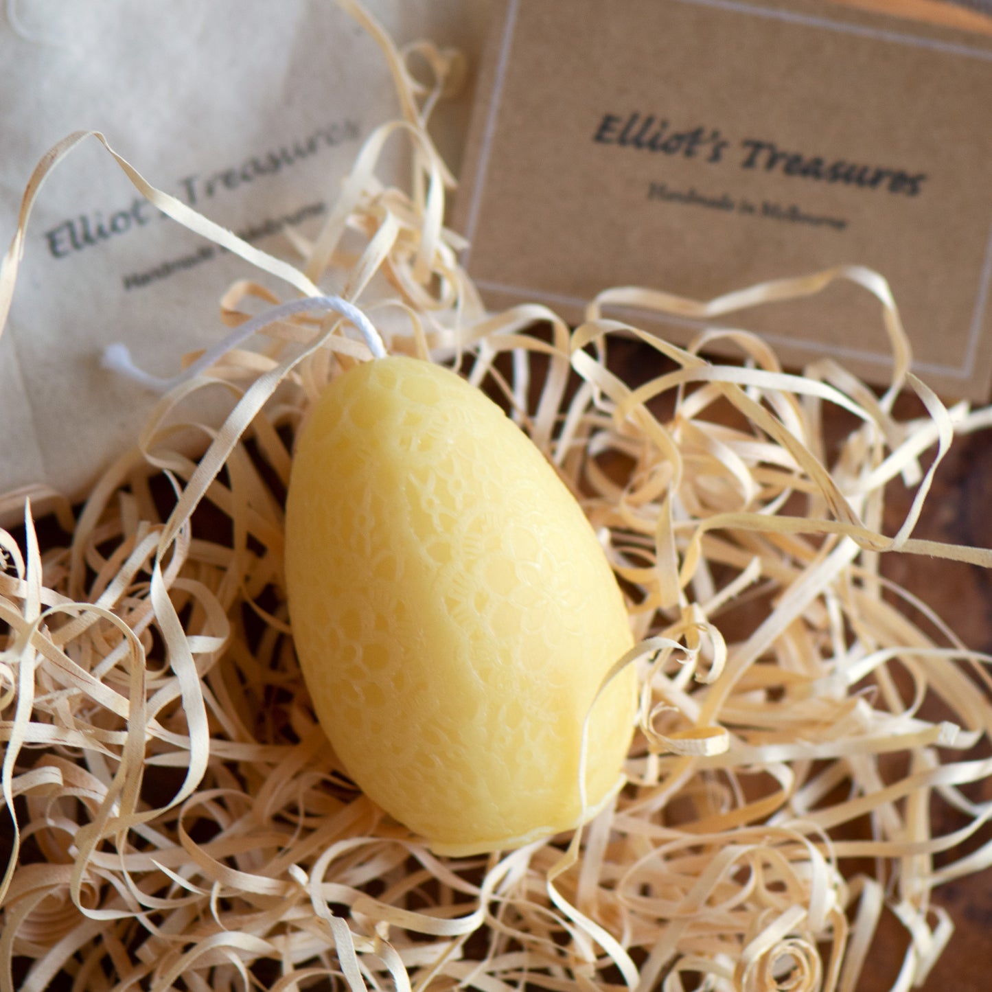 Lace Egg - Pure Beeswax Candle