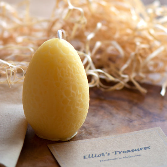 Lace Egg - Pure Beeswax Candle