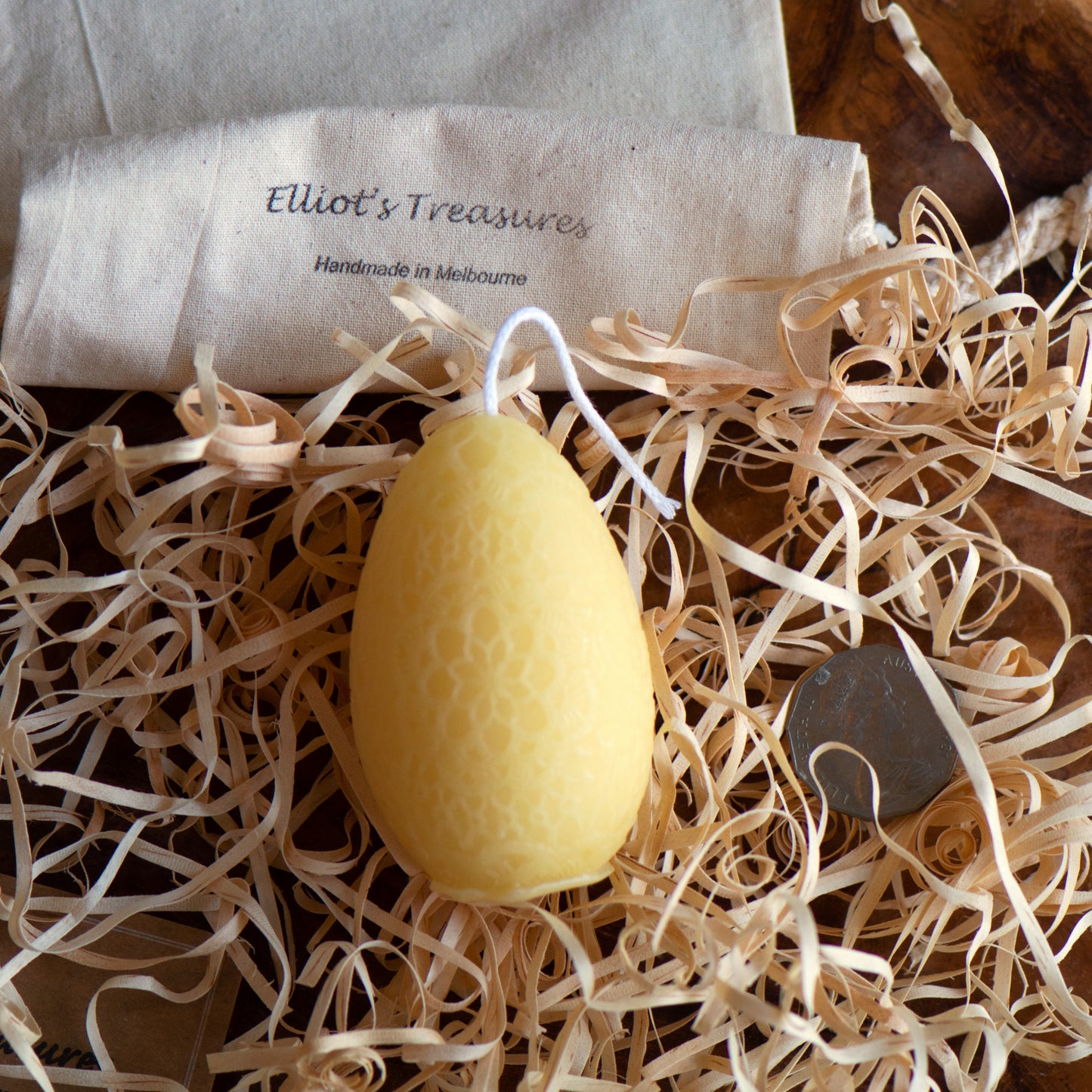 Lace Egg - Pure Beeswax Candle