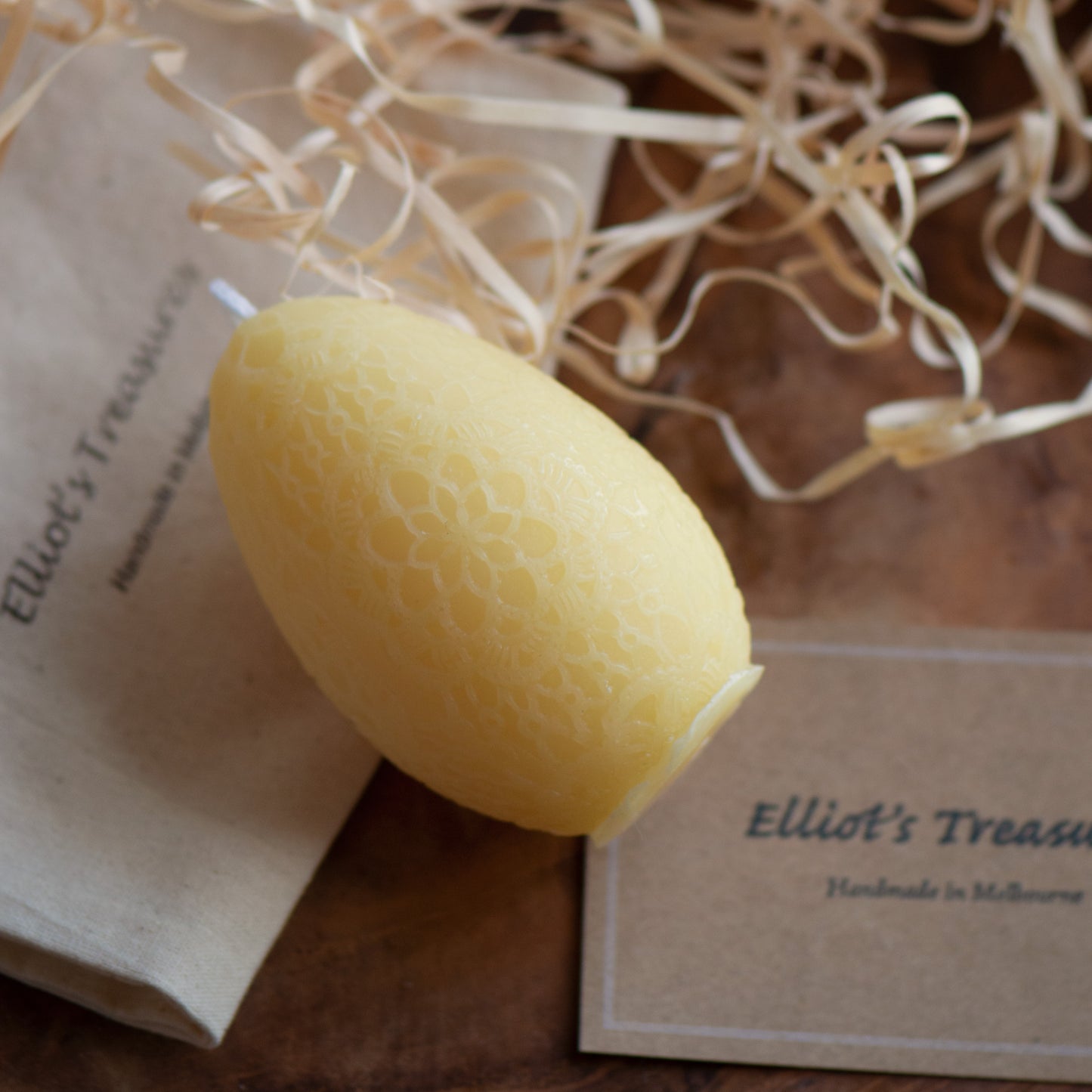 Lace Egg - Pure Beeswax Candle