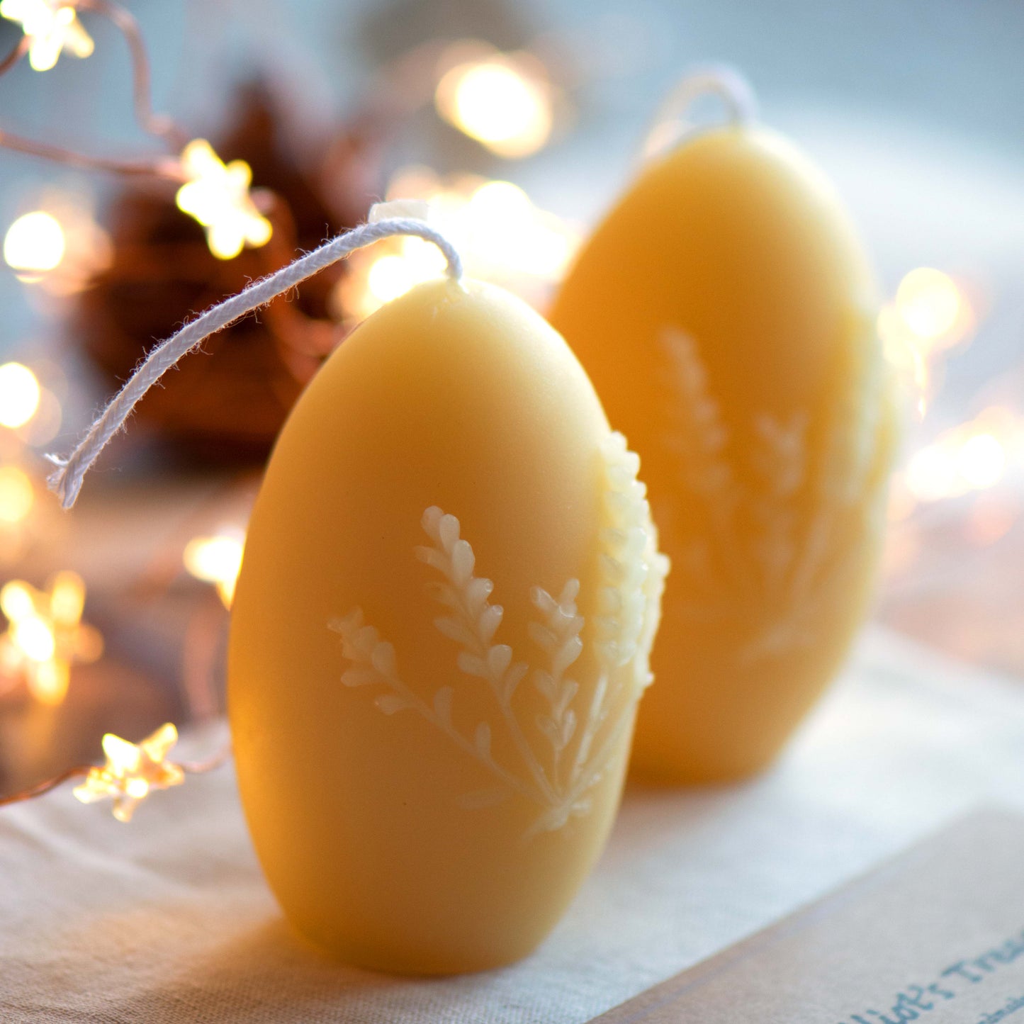 Lavender Egg Beeswax Candle