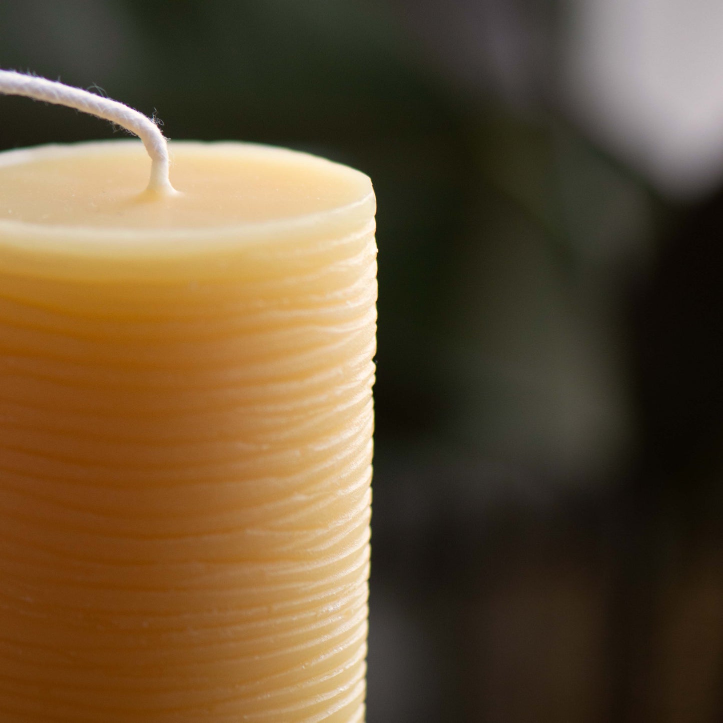 Line Pattern Pillar Beeswax Candle