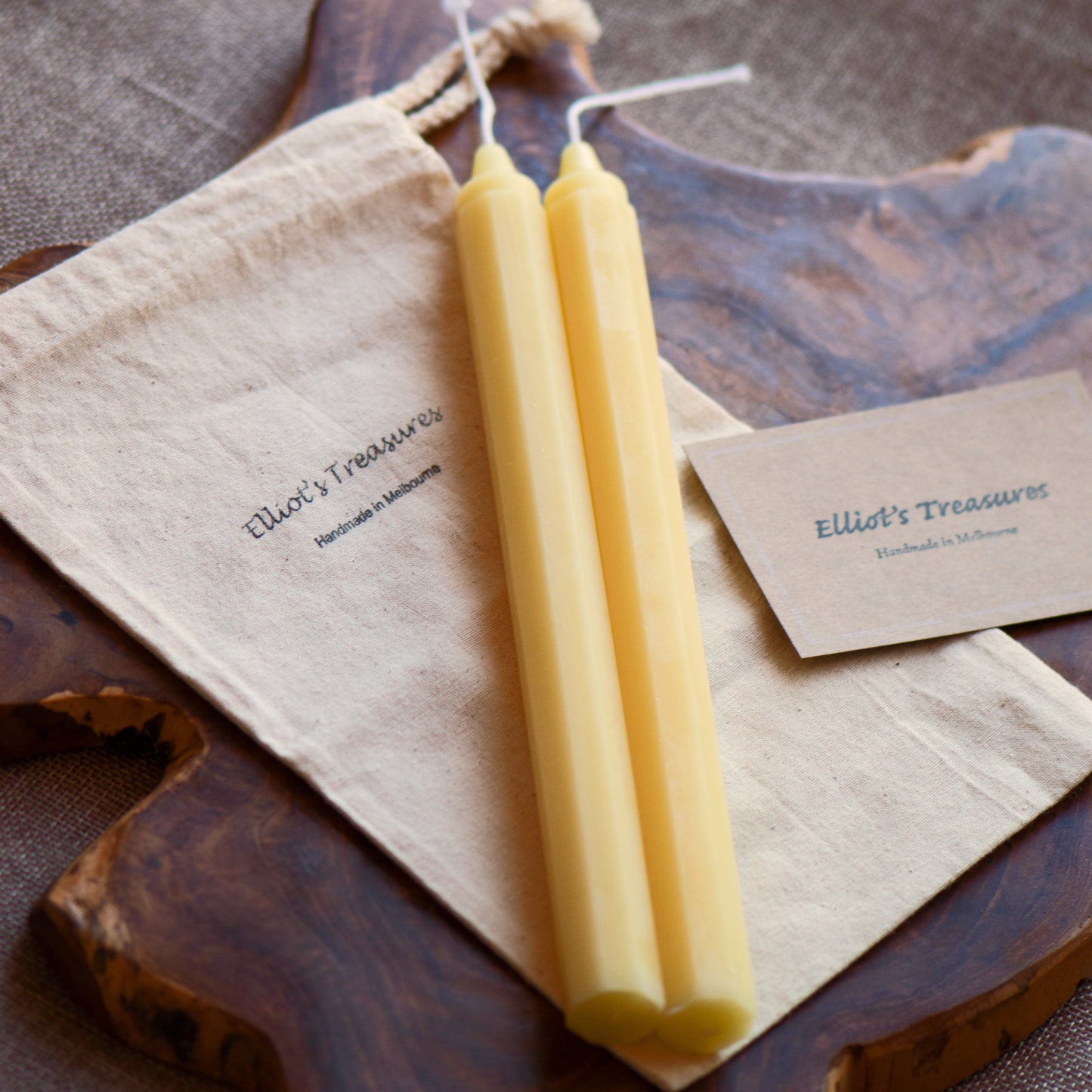 Octagon Taper Beeswax Candles