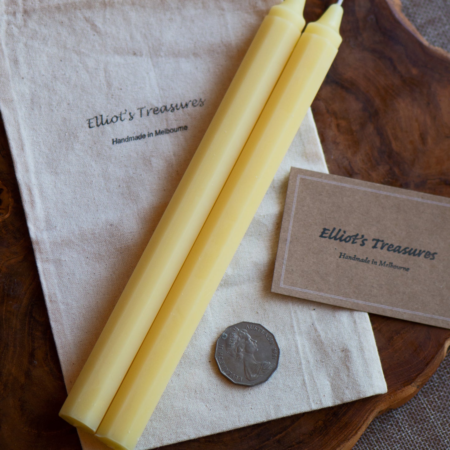 Octagon Taper Beeswax Candles