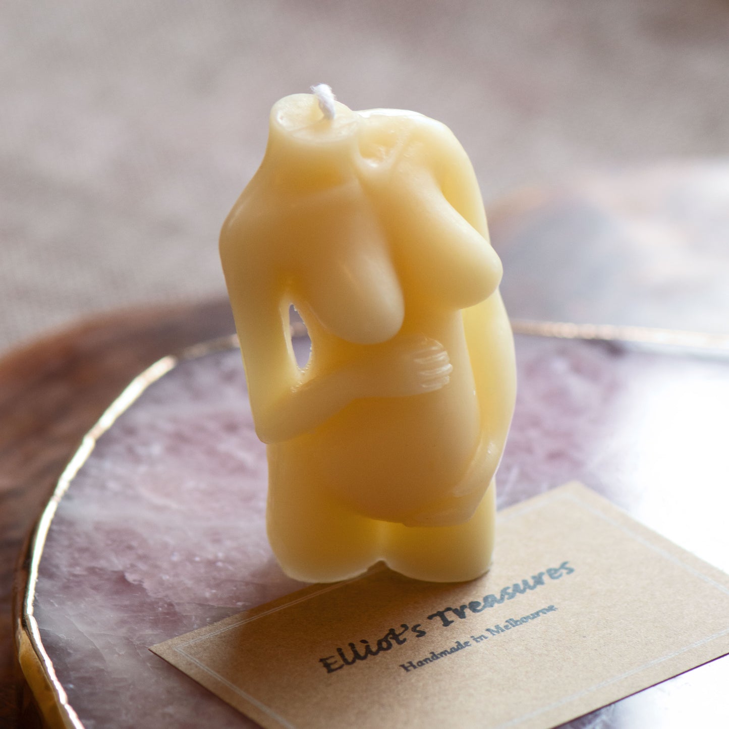 Pregnant Mama (Small) - Pure Beeswax Candle