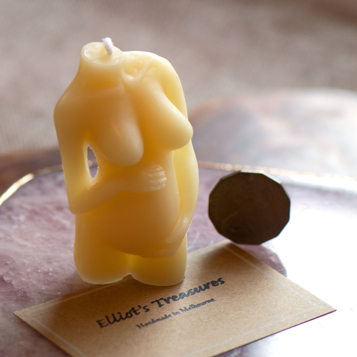 Pregnant Mama (Small) - Pure Beeswax Candle