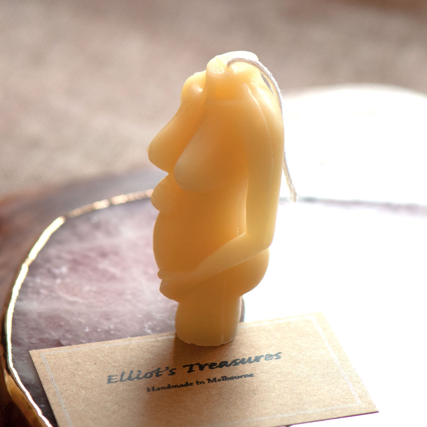 Pregnant Mama (Small) - Pure Beeswax Candle