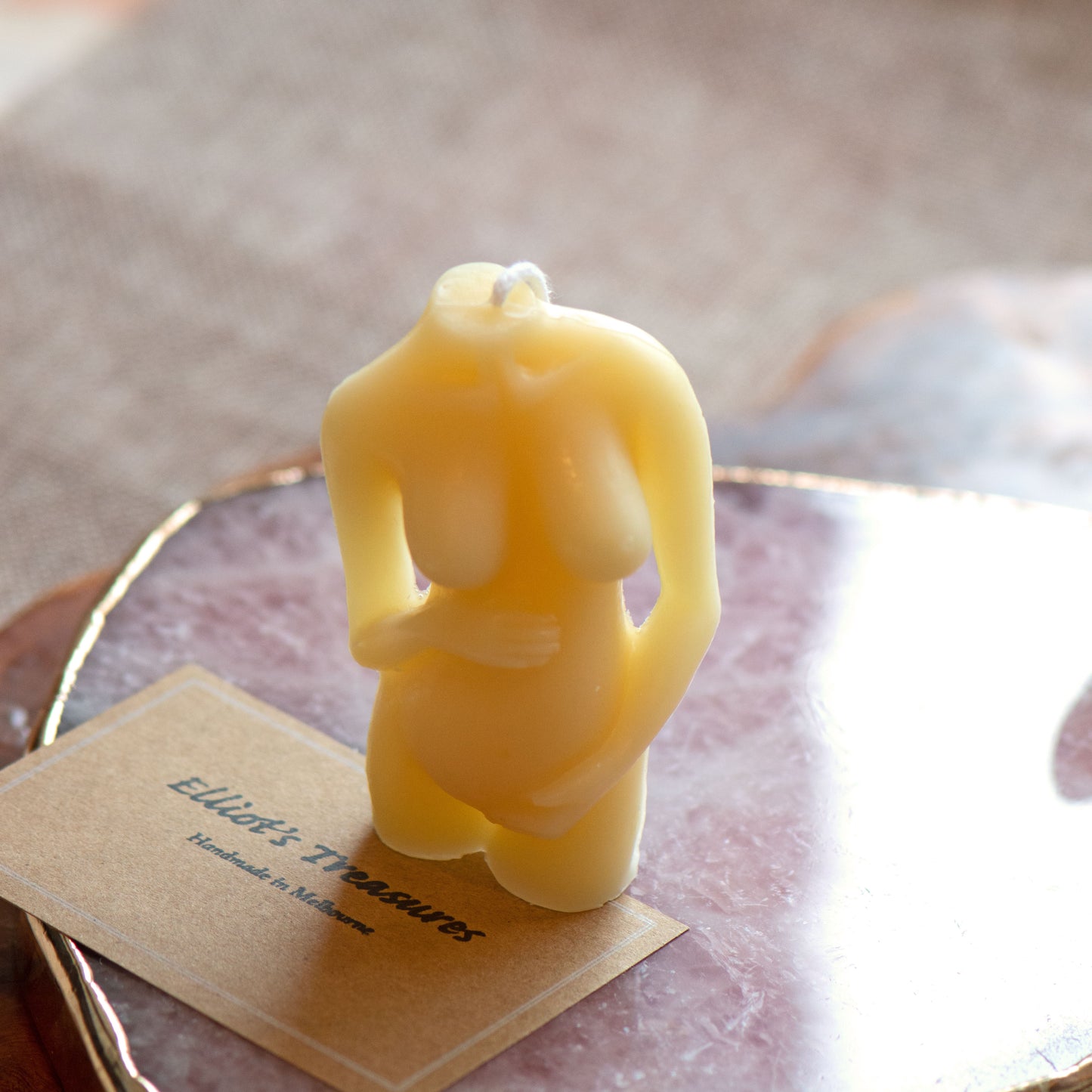 Pregnant Mama (Small) - Pure Beeswax Candle