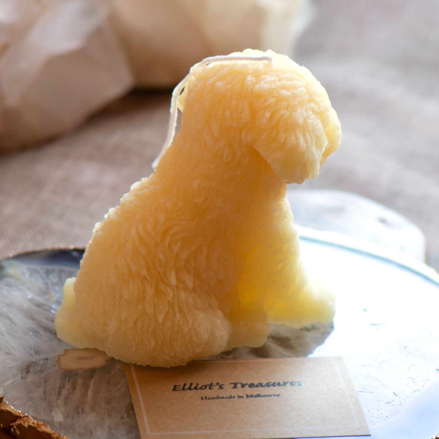 Puppy Beeswax Candle