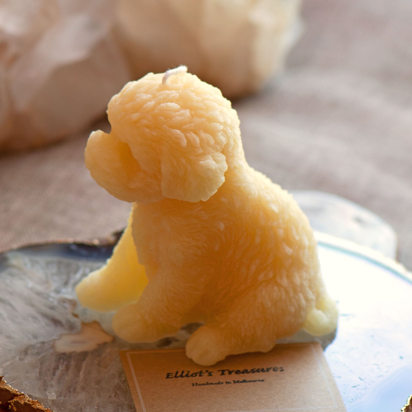 Puppy Beeswax Candle