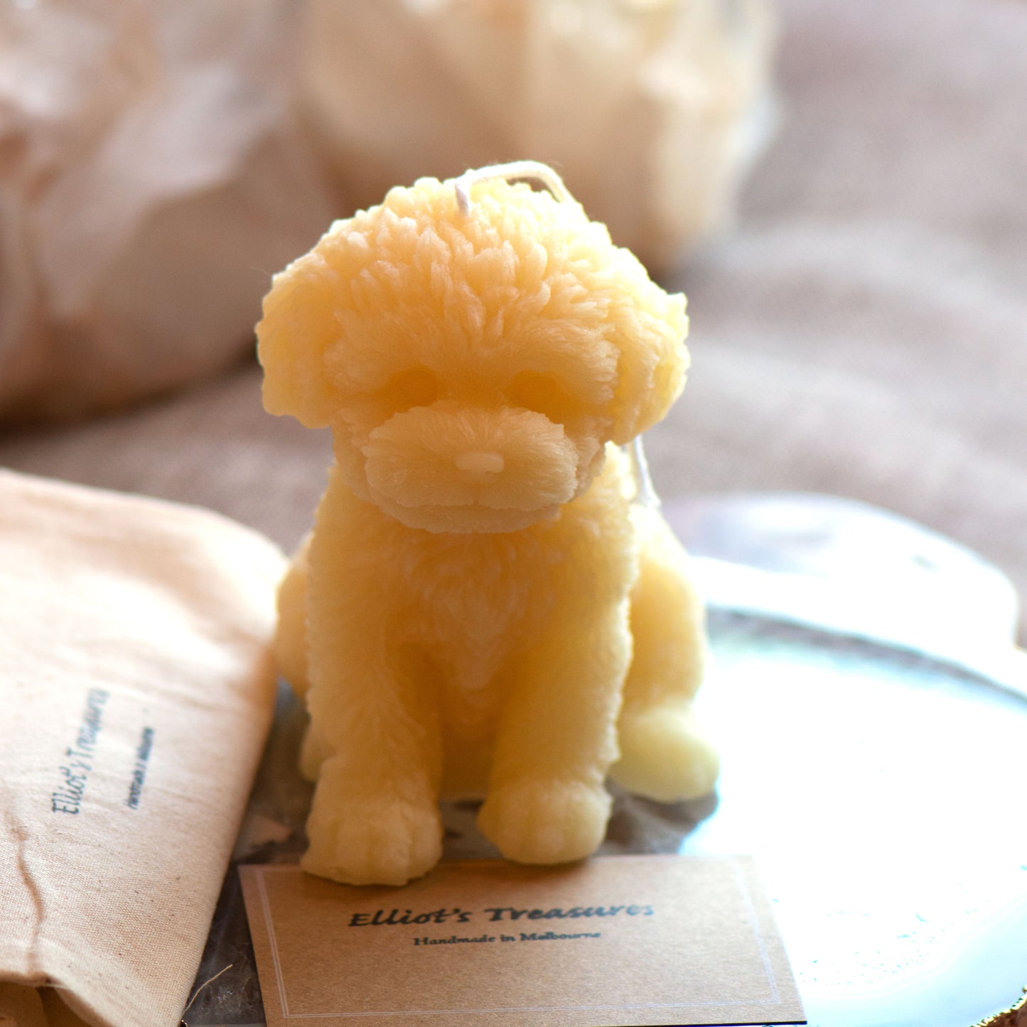 Puppy Beeswax Candle