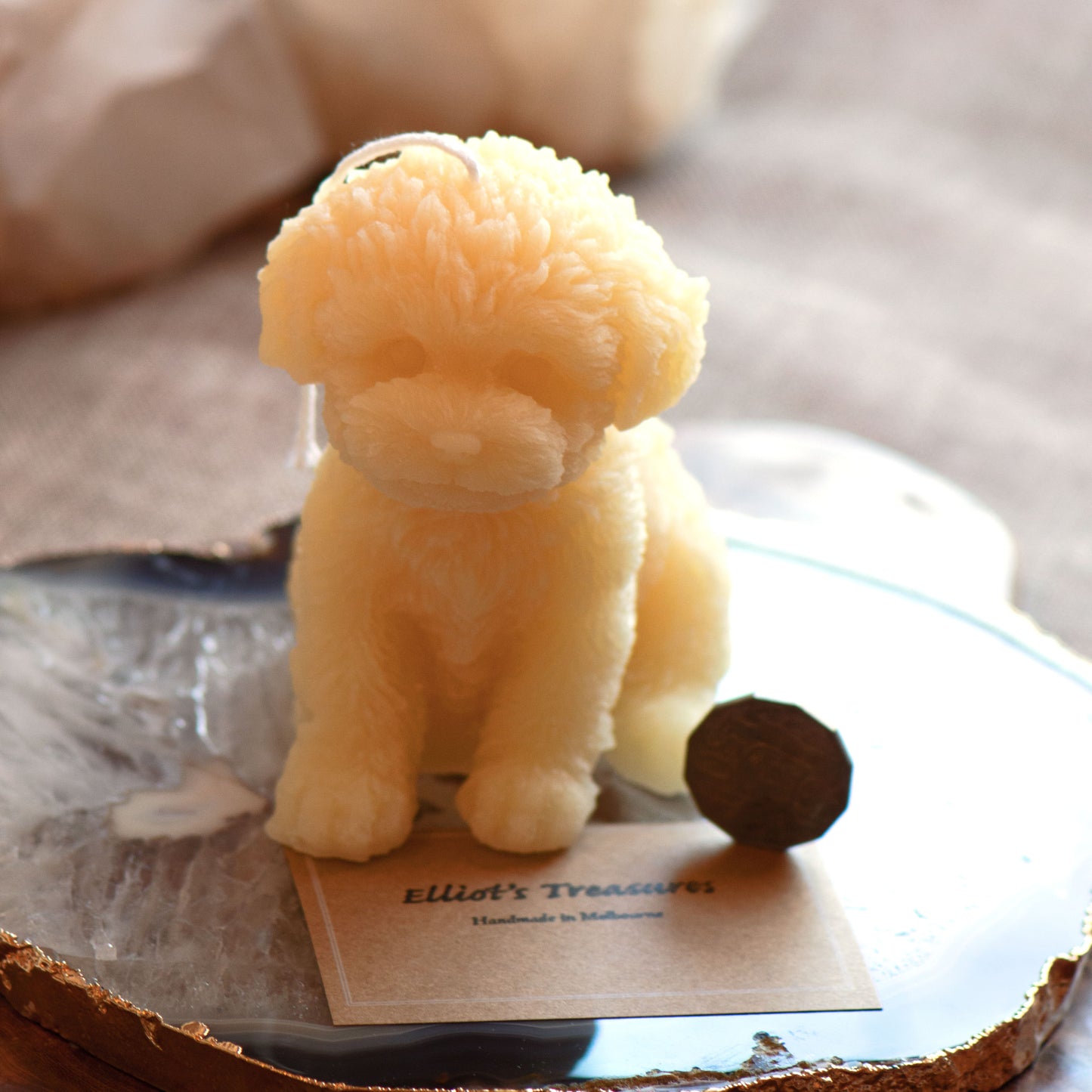 Puppy Beeswax Candle