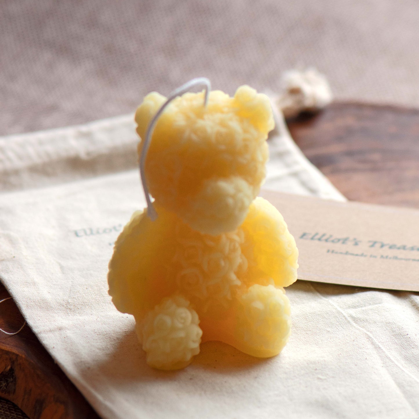 Rose Teddy Pure Beeswax Candle