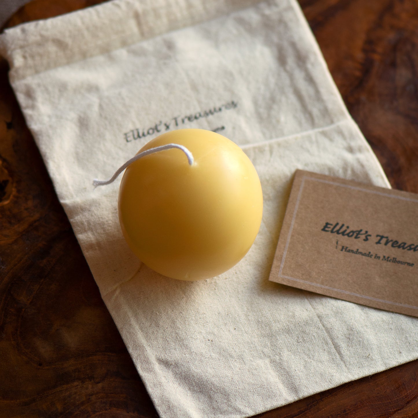 Simple Sphere Beeswax Candle