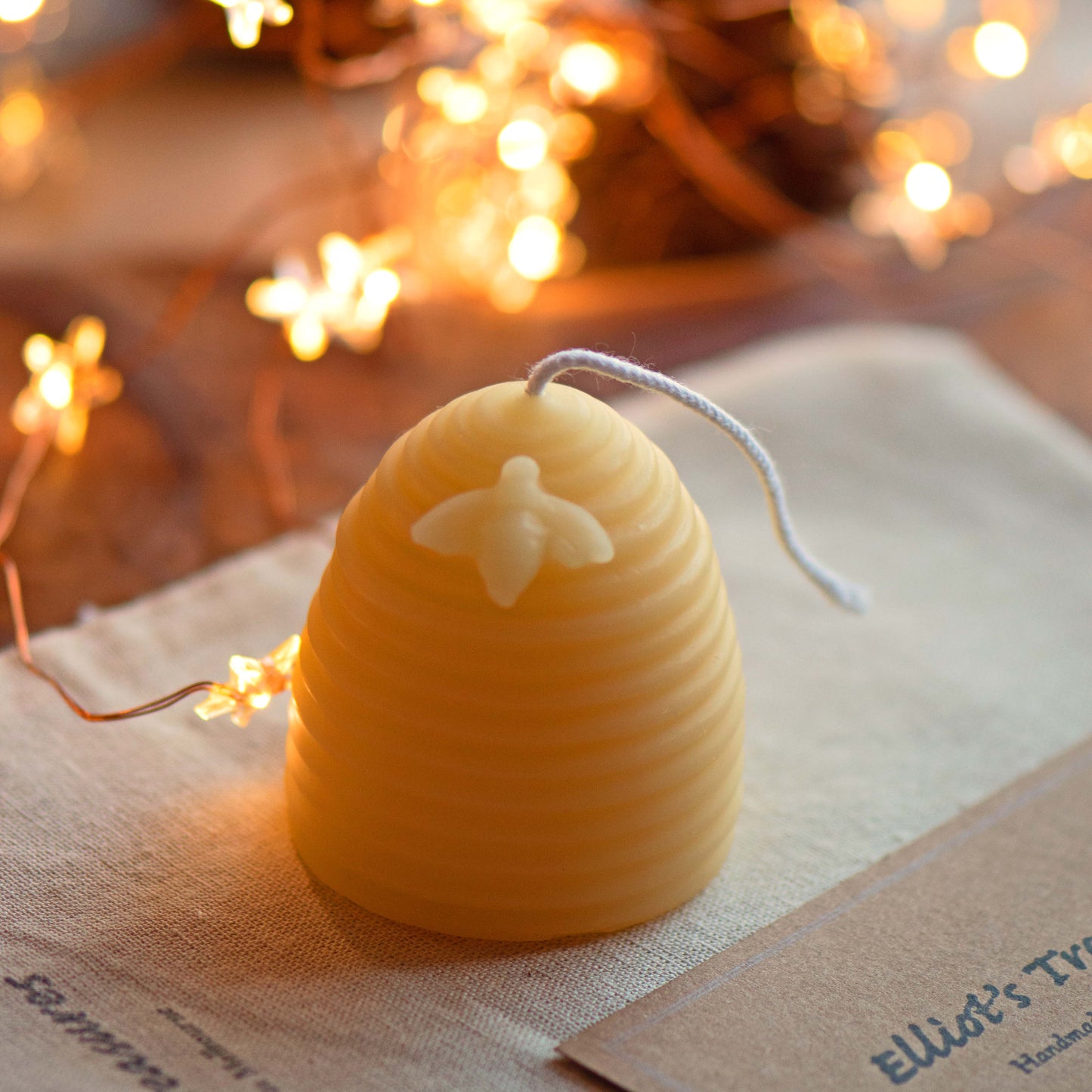 Mini Skep Beehive - Pure Beeswax Candle