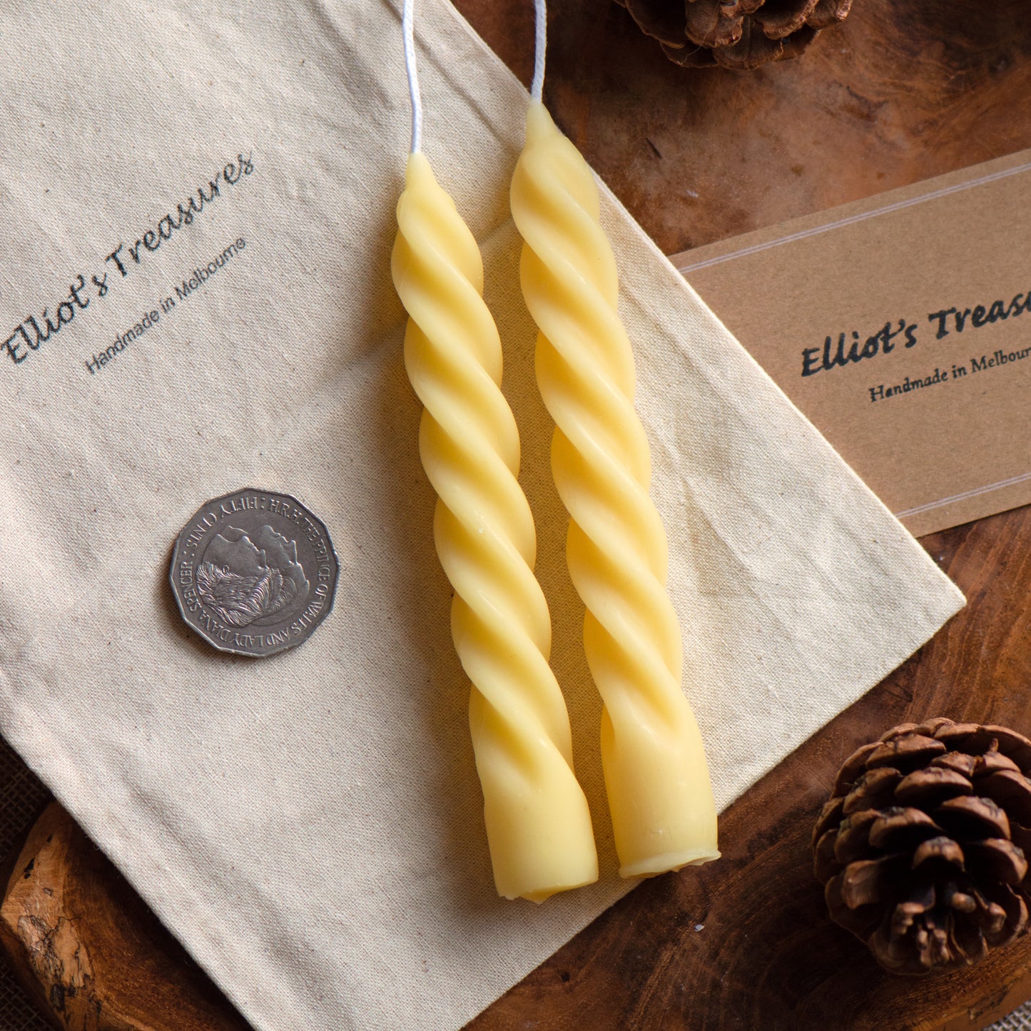 Spiral Tapers Beeswax Candles