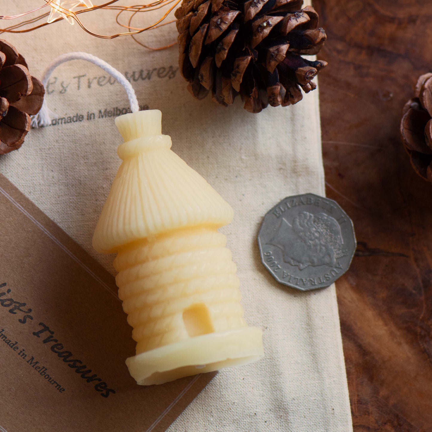 Straw Hive - Pure Beeswax Candle