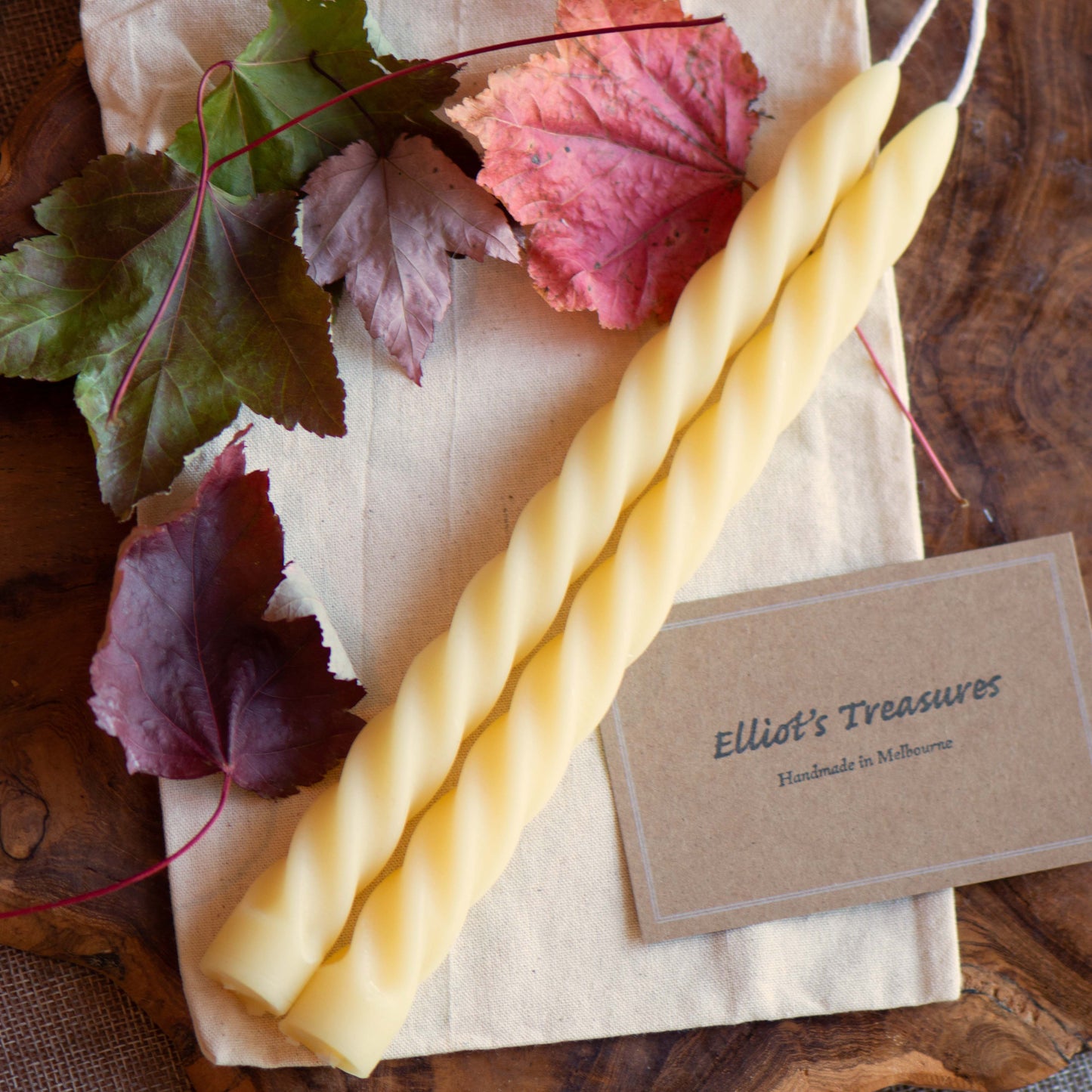 Tall Spiral Taper Beeswax Candles