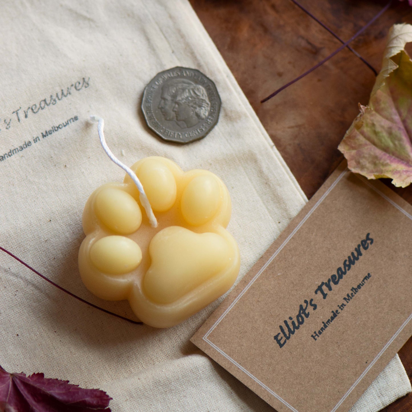 Animal Paw Beeswax Candle