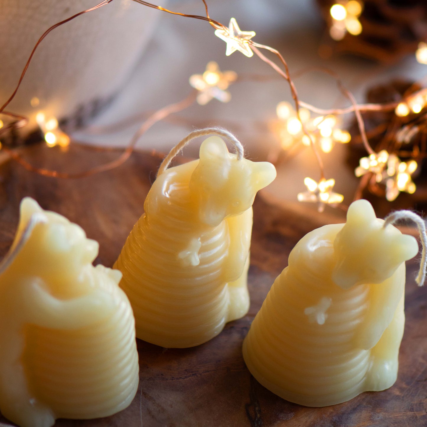 Bear and Hive Beeswax Candle