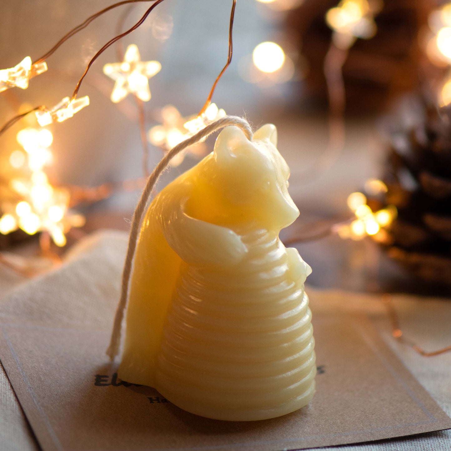 Bear and Hive Beeswax Candle