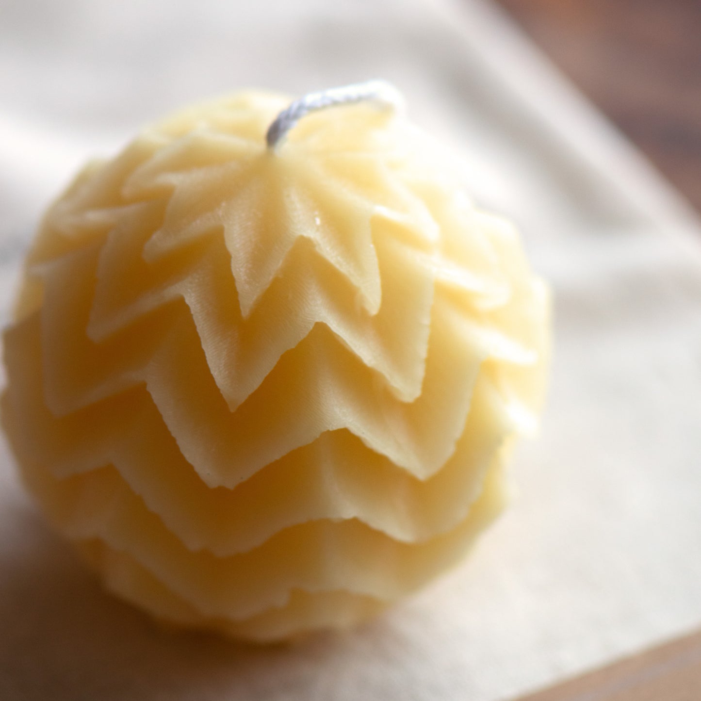 Chevron Sphere Beeswax Candle