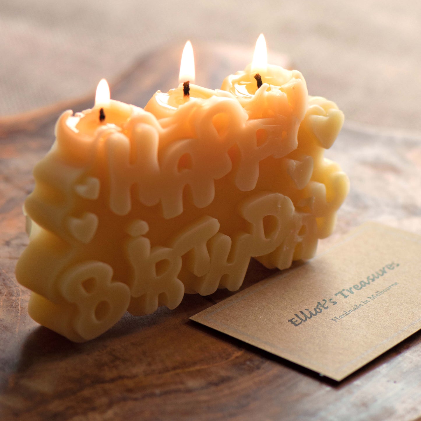 Happy Birthday - Pure Beeswax Candle