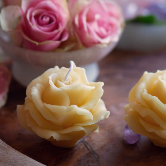 Vintage Rose Beeswax Candle